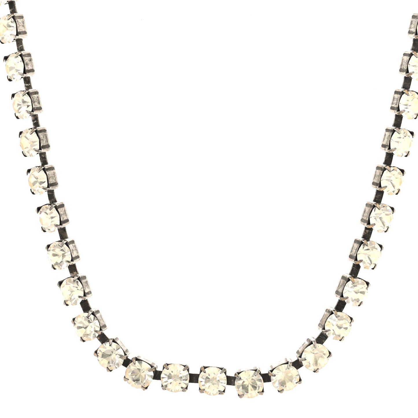 Crystal Link Necklace Silver