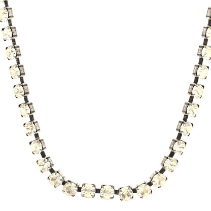 Saint Laurent Crystal Link Necklace Silver 1 of 6