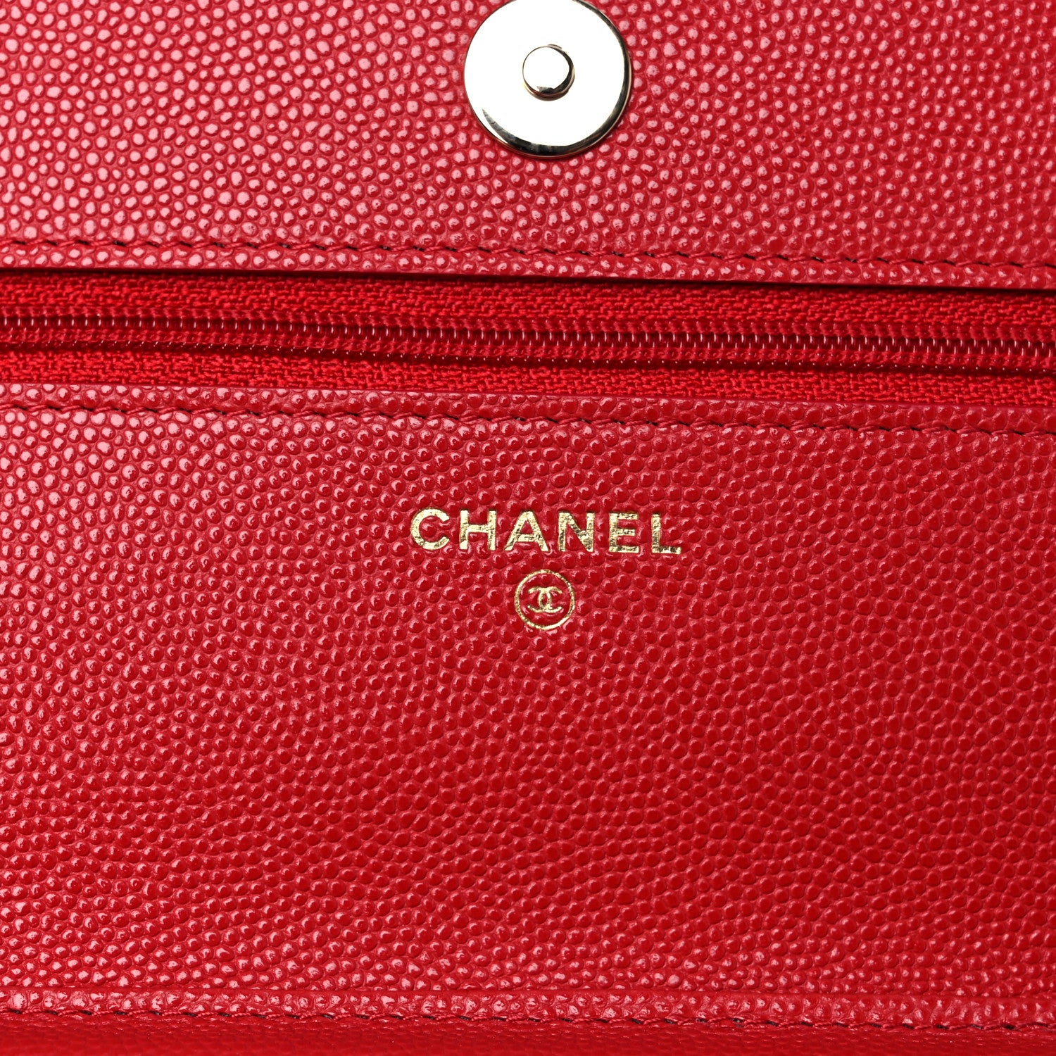 Chanel Caviar Quilted Wallet On Chain WOC Red 6 of 11