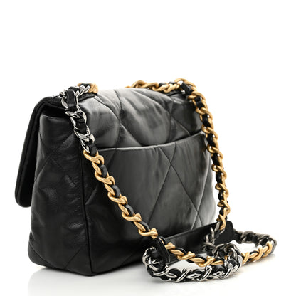 Chanel Shiny Goatskin Quilted Medium Chanel 19 Flap Black 3 of 12