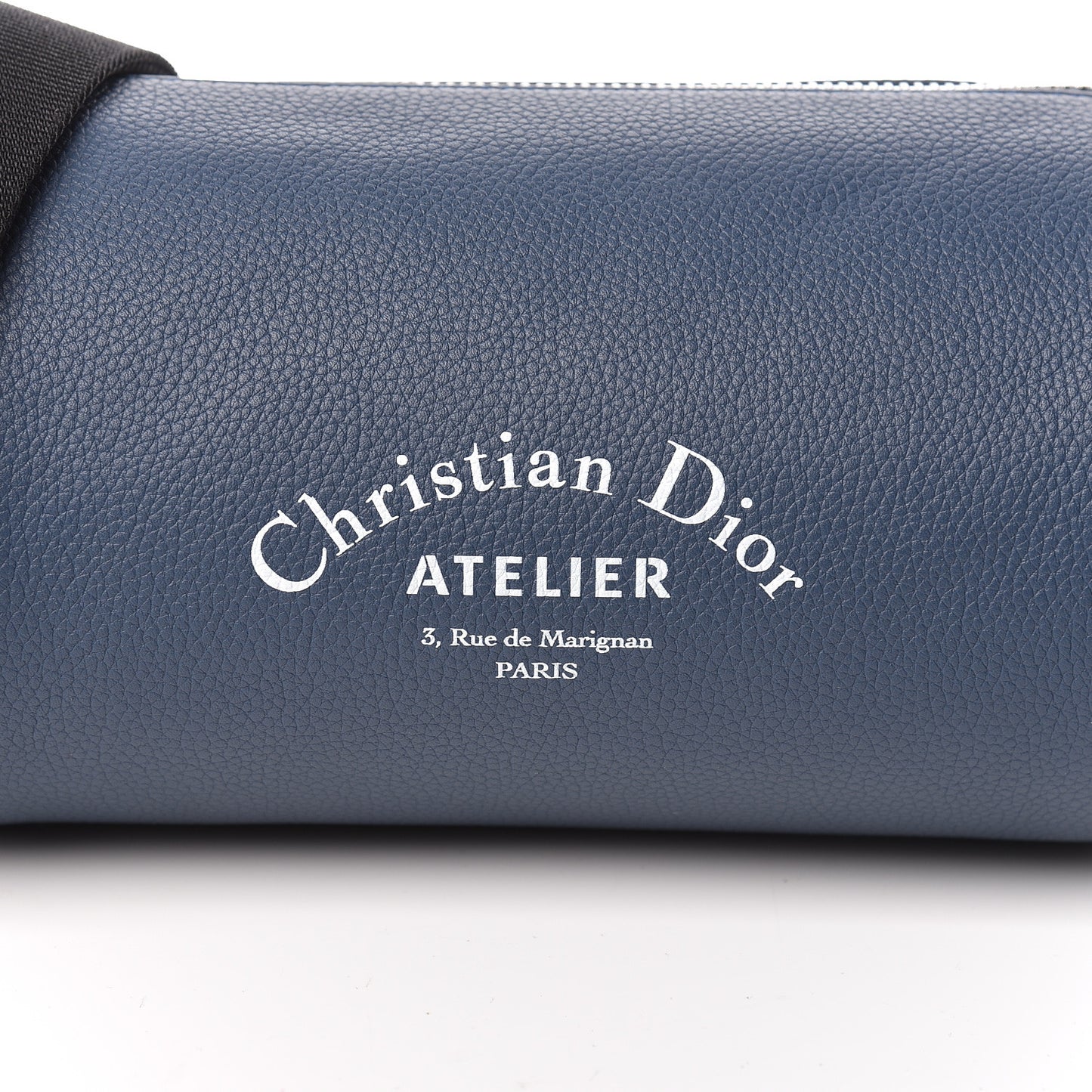 HOMME Grained Calfskin Mens Roller Pouch Navy Blue