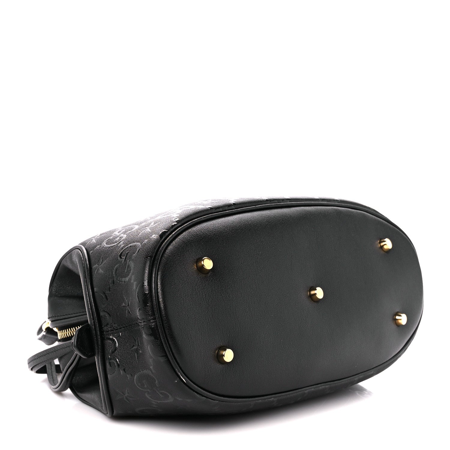 Gucci Wonka Grain Calfskin GG Monogram Star Embossed GG Top Handle Bag Black 4 of 11