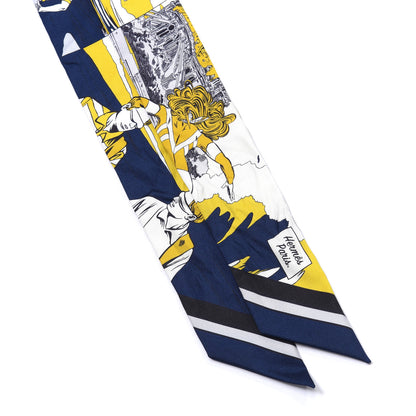 Hermes Silk Wow Twilly Marine Gold White 2 of 4