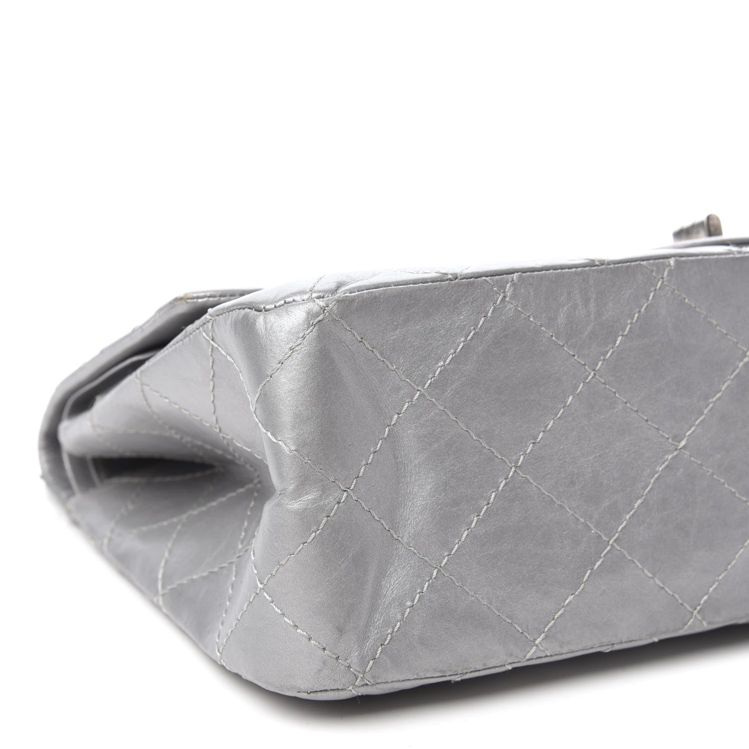 Chanel Metallic Aged Calfskin Quilted 2.55 Reissue 227 Flap Silver 6 of 10