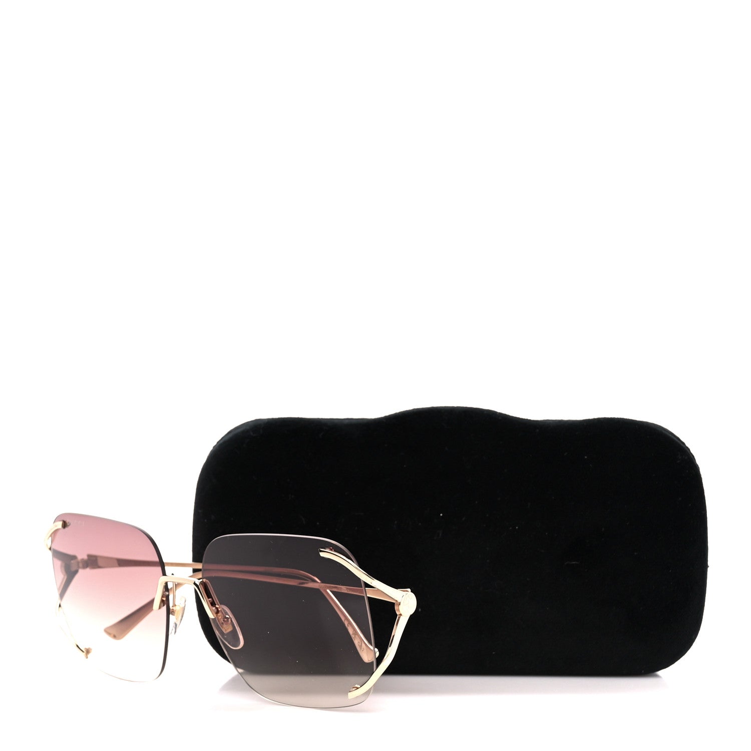 Gucci Metal Oversized Sunglasses GG0646S Gold Brown 8 of 8