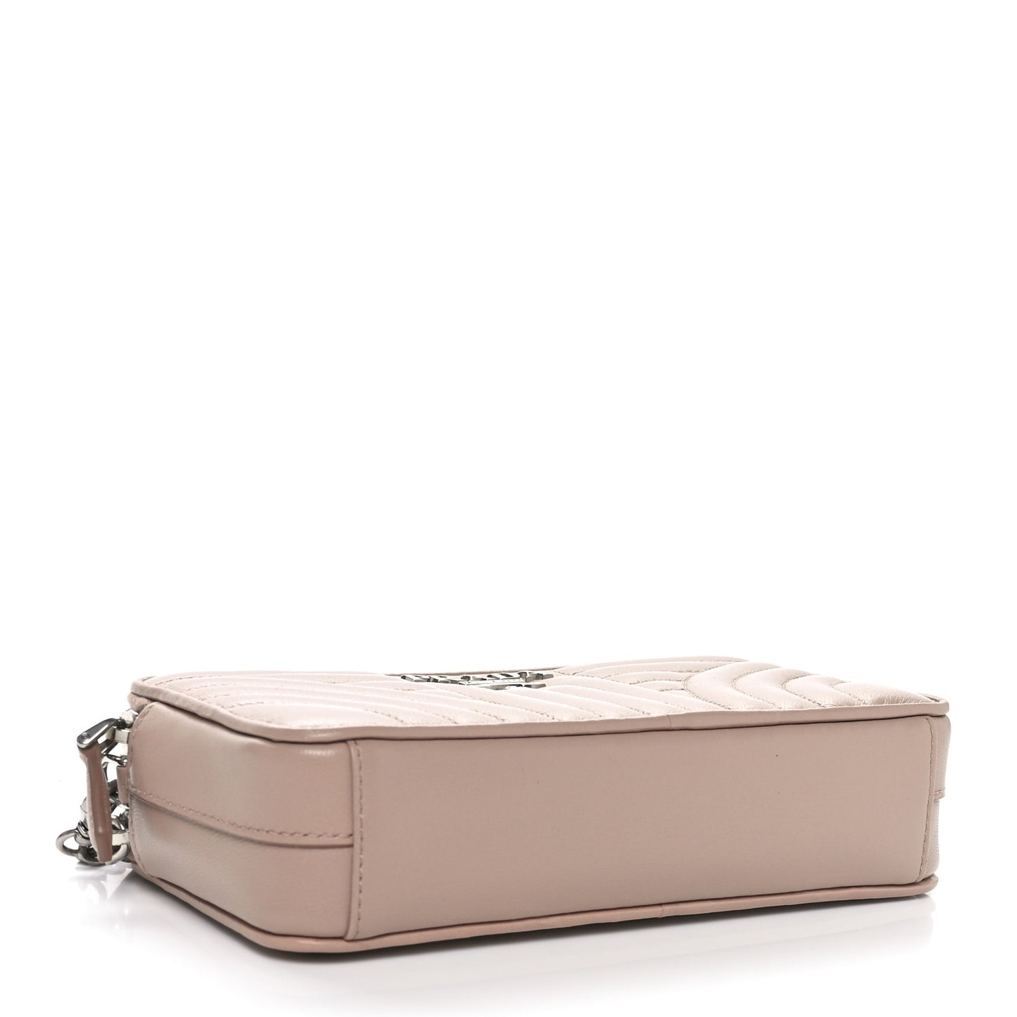Nappa Impunture Diagramme Mini Double Zip Chain Crossbody Bag Cipria