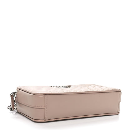 Prada Nappa Impunture Diagramme Mini Double Zip Chain Crossbody Bag Cipria 4 of 10