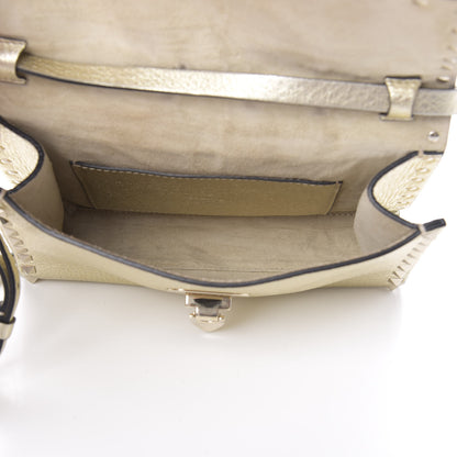 Valentino Garavani Metallic Pebbled Calfskin Medium Rockstud Flip Lock Crossbody Bag Platino 5 of 14