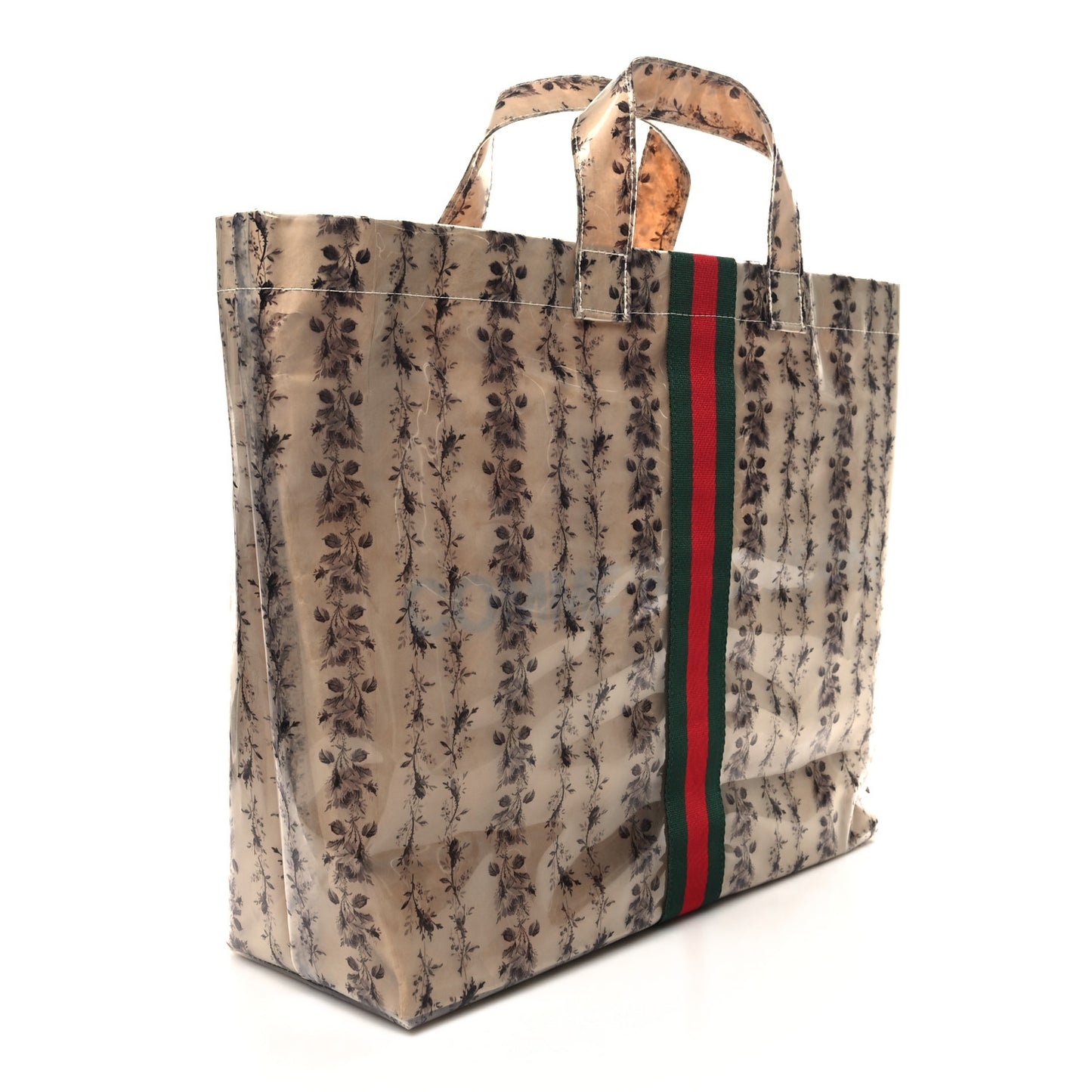 X COME DE GARCONS Plastic Web Floral Paper Shopper Tote
