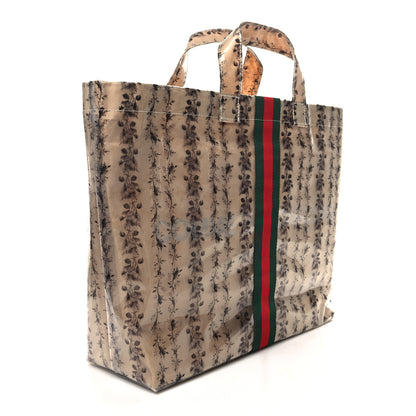 Gucci X COME DE GARCONS Plastic Web Floral Paper Shopper Tote 3 of 10