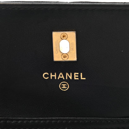 Chanel Lambskin Quilted Pearl Crush Clutch With Chain Black 6 of 8