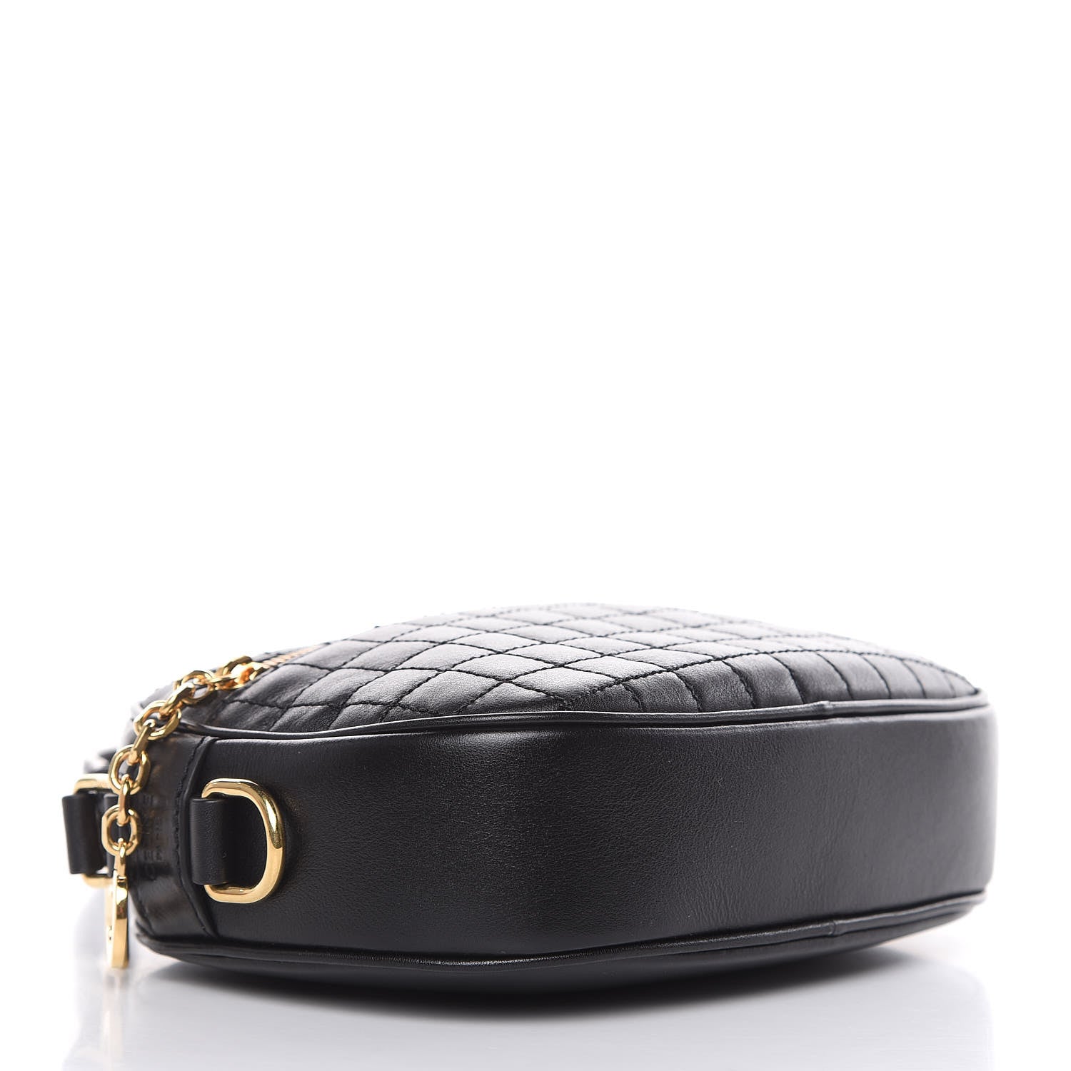 Celine Calfskin Quilted Small C Charm Bag Black 3 of 11