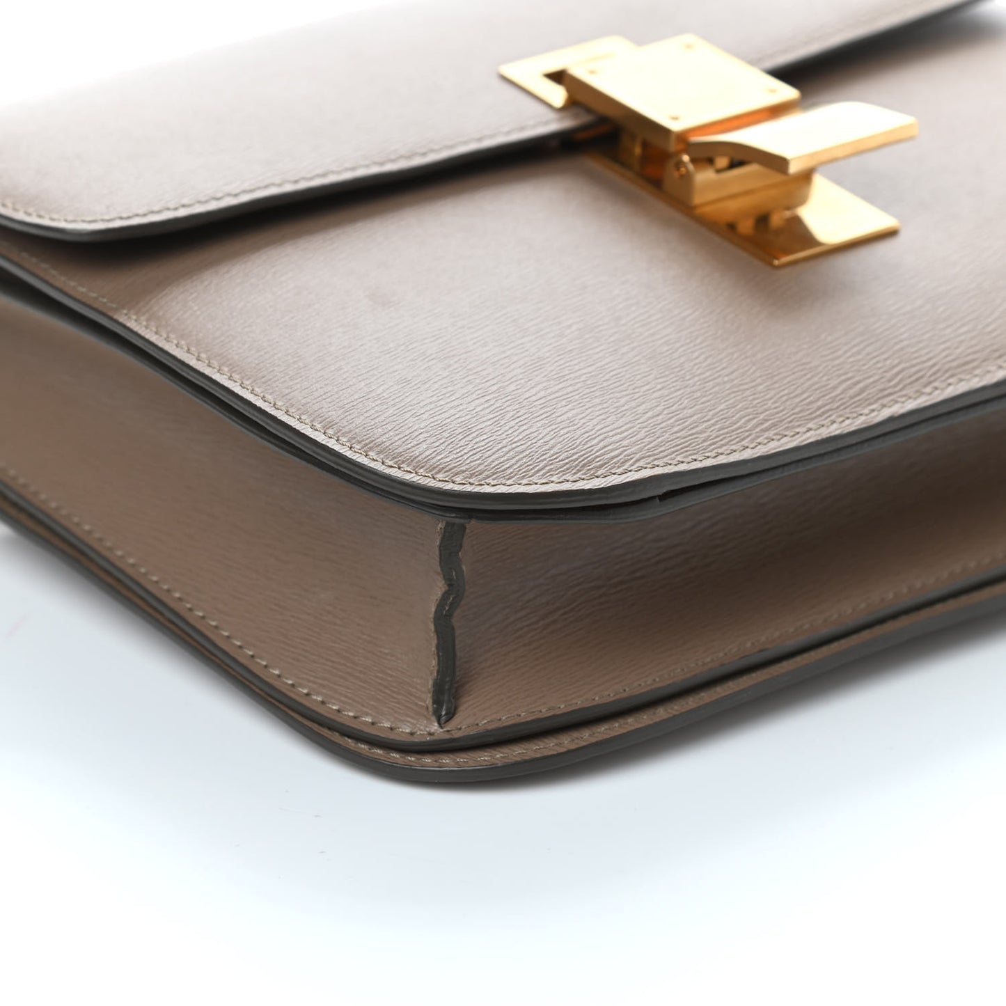 Liege Calfskin Medium Classic Box Flap Bag Taupe