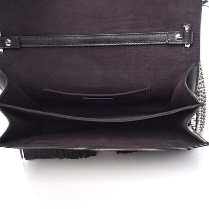 Fendi Vitello Century Opaco Monster Eyes Fringe Studded Kan I Shoulder Bag Black 5 of 11