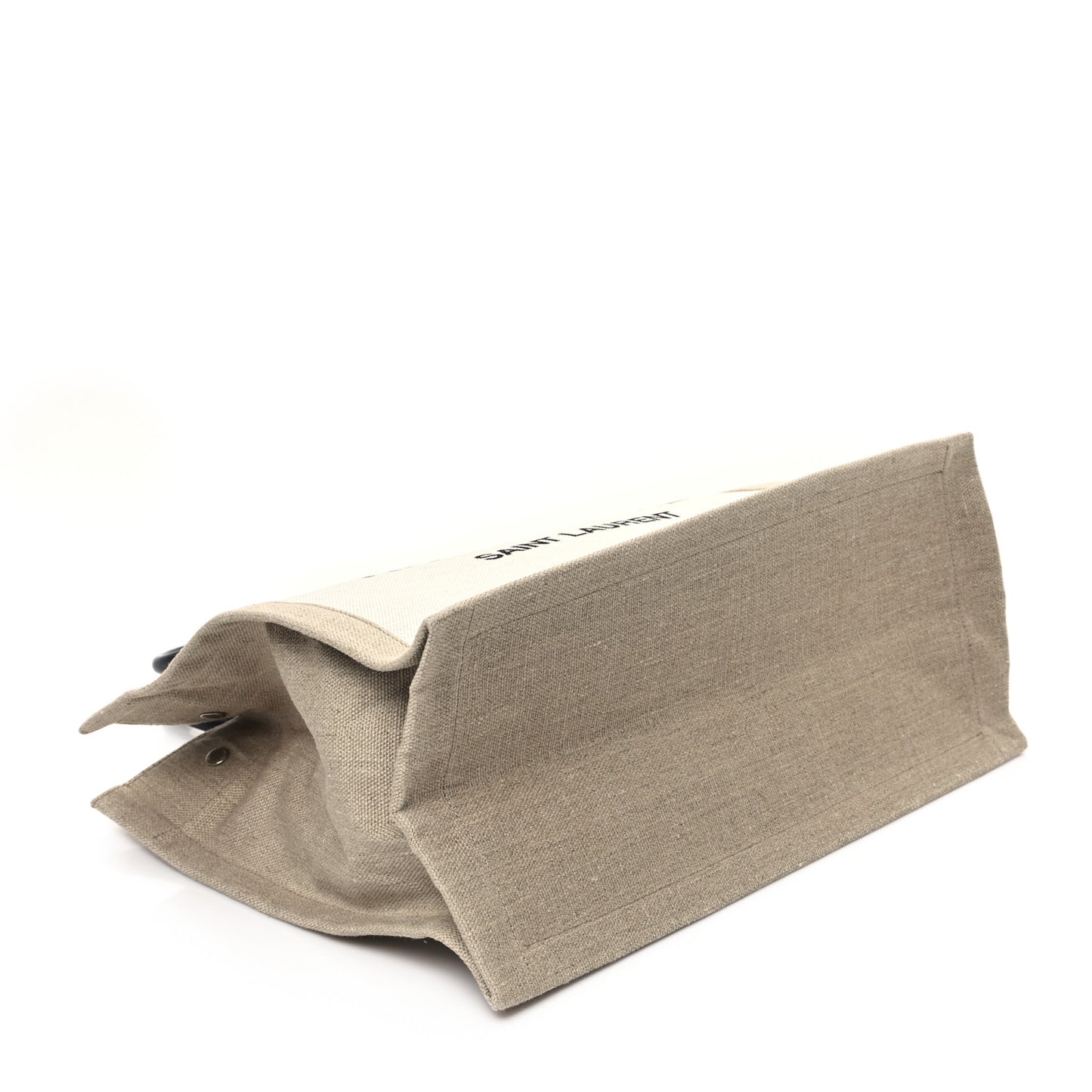 Linen Calfskin Small Rive Gauche Tote Greggio Natural