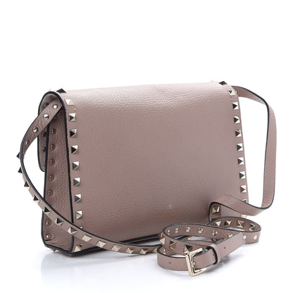 Valentino Garavani Pebbled Calfskin Medium Rockstud Flip Lock Crossbody Bag Poudre 3 of 8