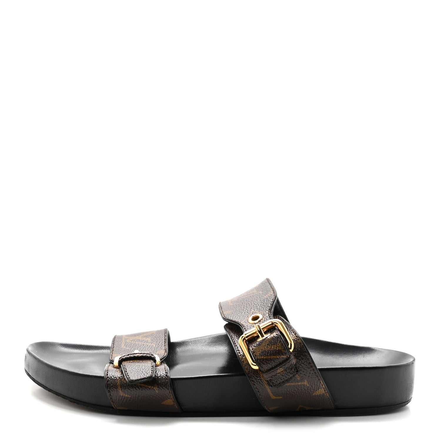 Louis Vuitton Monogram Bom Dia Mule Sandals 40 Black 1 of 8