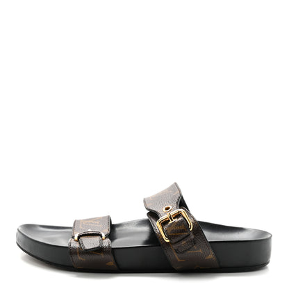 Louis Vuitton Monogram Bom Dia Mule Sandals 40 Black 1 of 8
