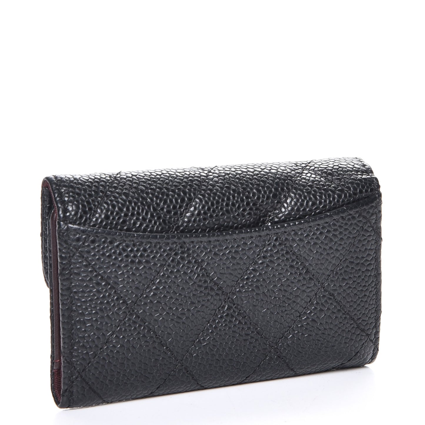 Caviar Quilted 6 Key Holder Black