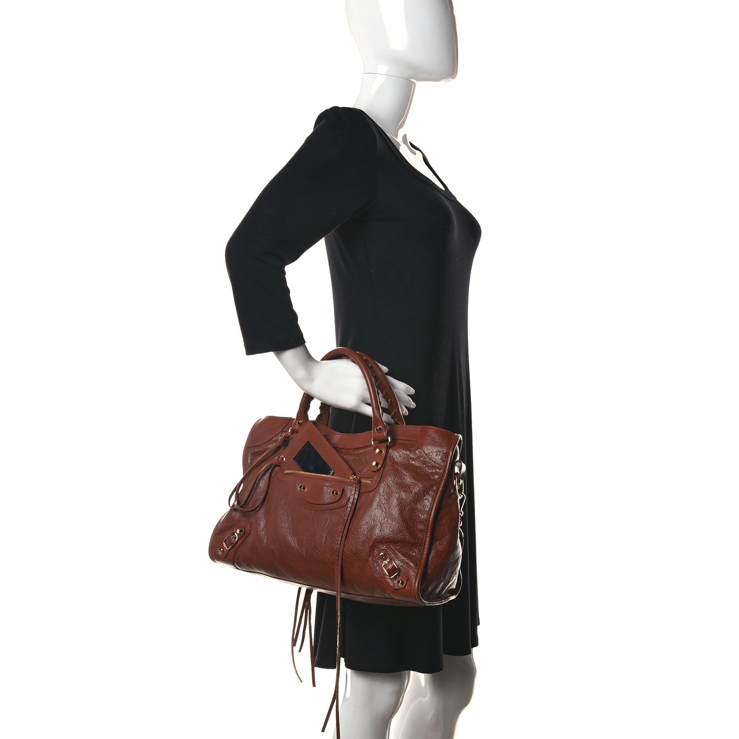 Agneau Classic Gold Hardware City Marron Cognac