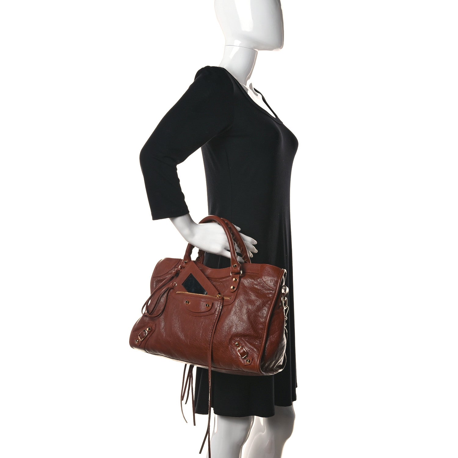 Balenciaga Agneau Classic Gold Hardware City Marron Cognac 2 of 12