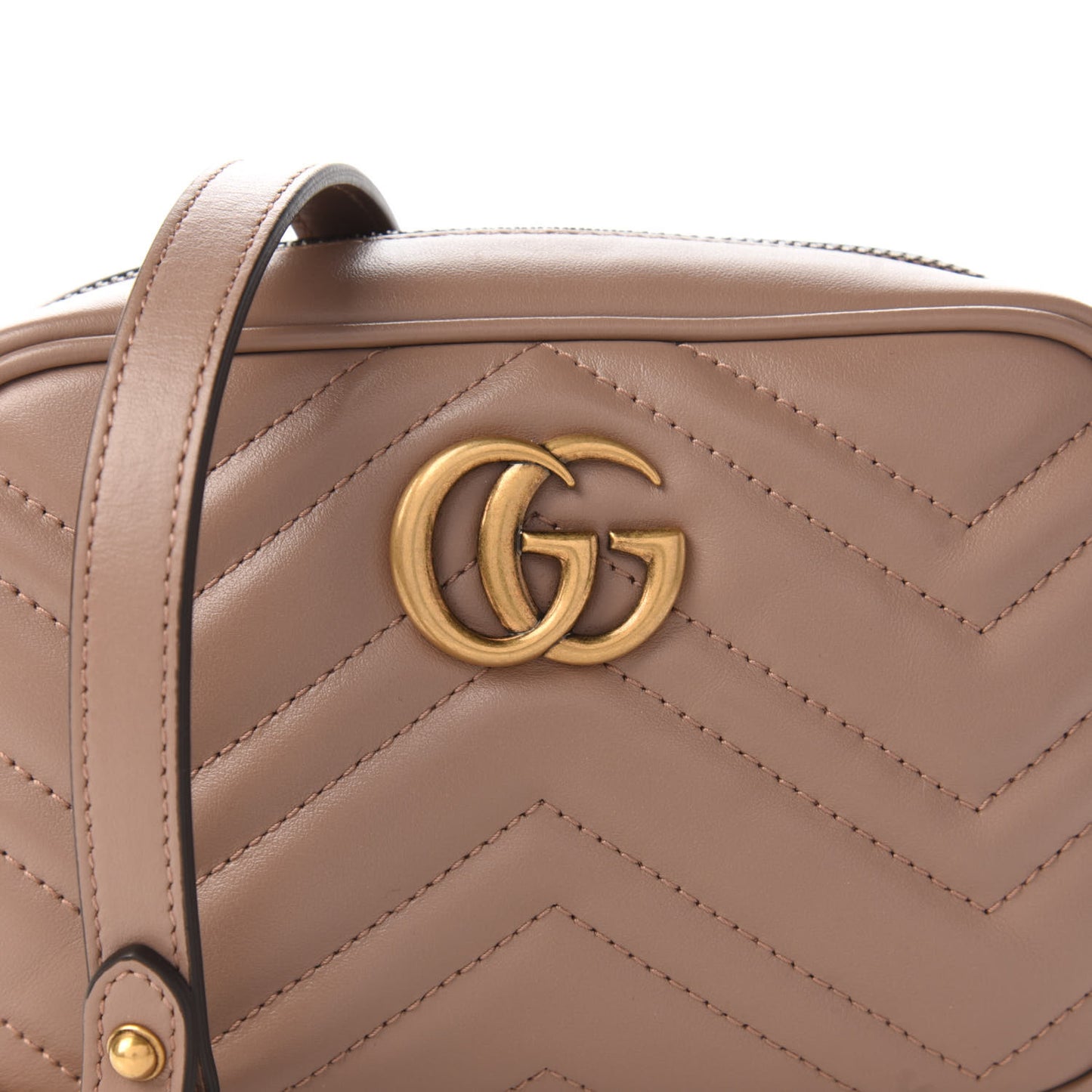 Calfskin Matelasse Mini GG Marmont Chain Shoulder Bag Porcelain Rose
