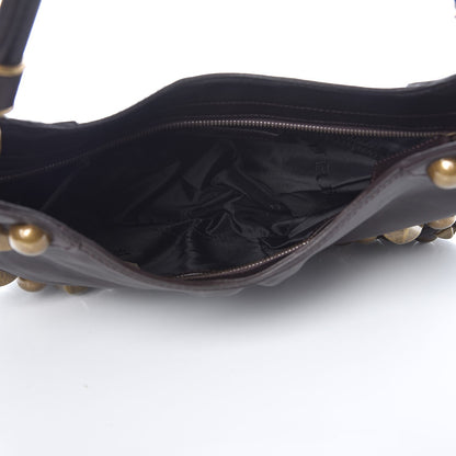 Burberry Calfskin Studded Medium Alverton Hobo Chocolate 5 of 8