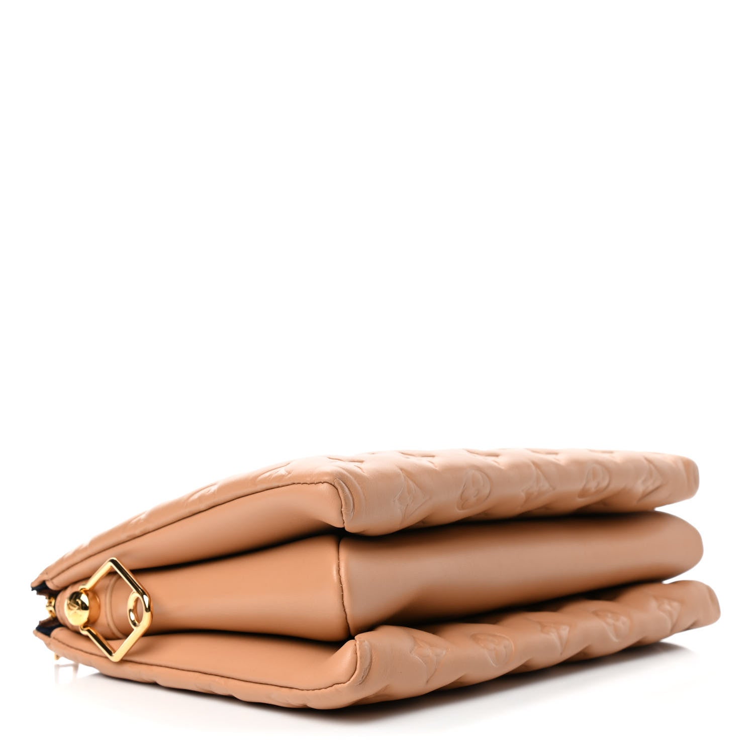 Louis Vuitton Lambskin Embossed Monogram Coussin PM Camel 3 of 4