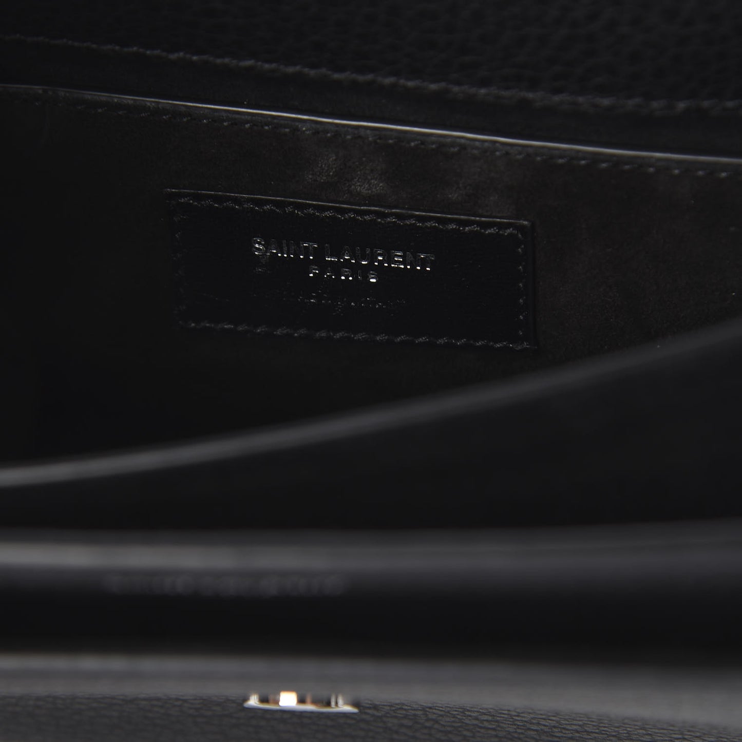 Grained Calfskin Medium Monogram Sunset Satchel Black