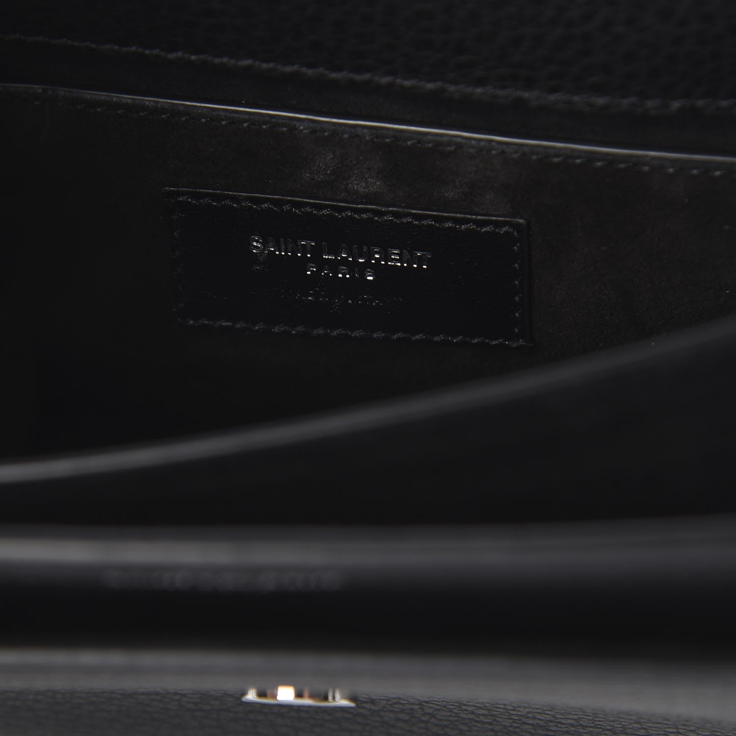 Saint Laurent Grained Calfskin Medium Monogram Sunset Satchel Black 6 of 8