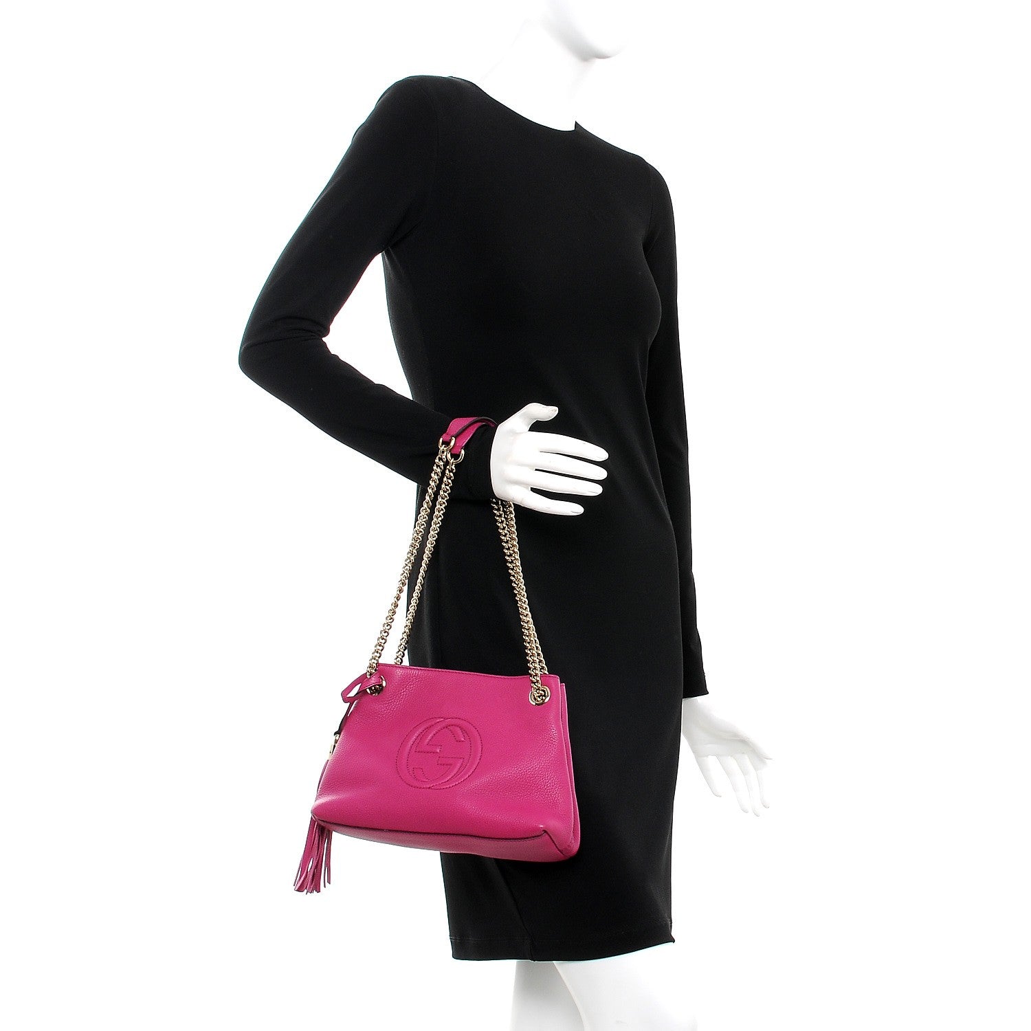 Gucci Cellarius Calfskin Small Soho Chain Shoulder Bag Bright Bouganville 2 of 8