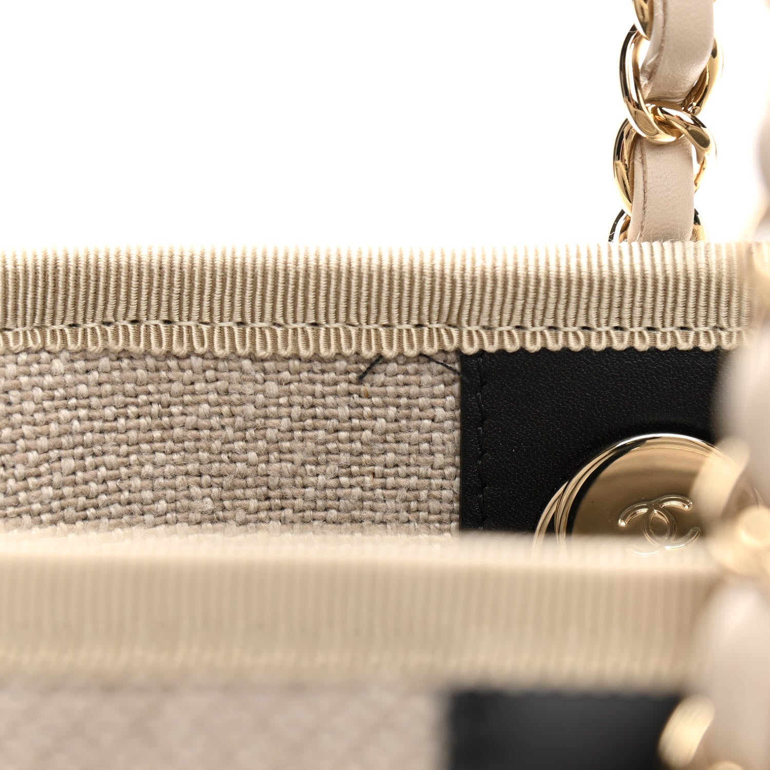 Chanel Mixed Fibers Deauville Tote Beige Black 12 of 12