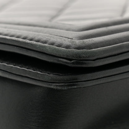 Chanel Lambskin Quilted Medium Boy Flap Black 13 of 14