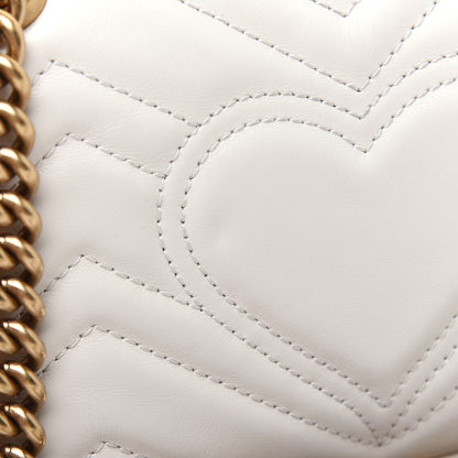 Gucci Calfskin Matelasse Mini GG Marmont Shoulder Bag White 11 of 18