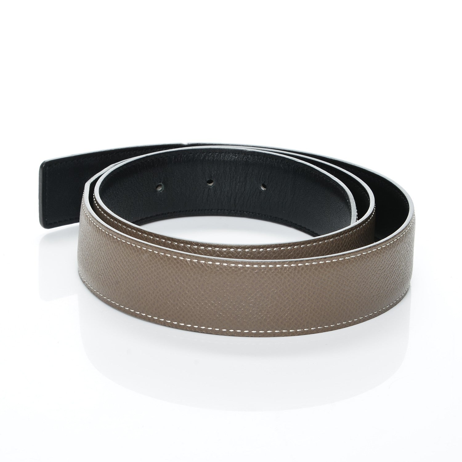 Hermes Swift Epsom 32mm Belt Strap 85 Black Etoupe 2 of 5