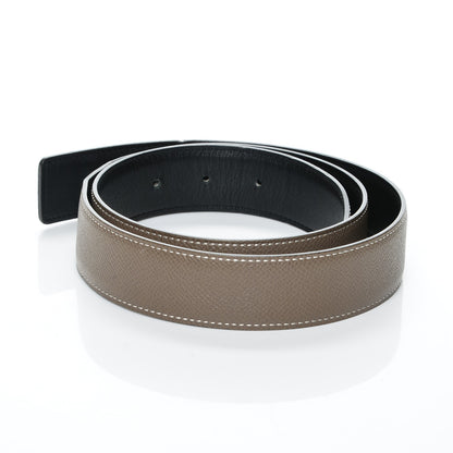 Hermes Swift Epsom 32mm Belt Strap 85 Black Etoupe 2 of 5