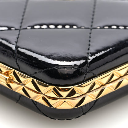 Chanel Glazed Goatskin Quilted Small Box With Chain Black 10 of 10