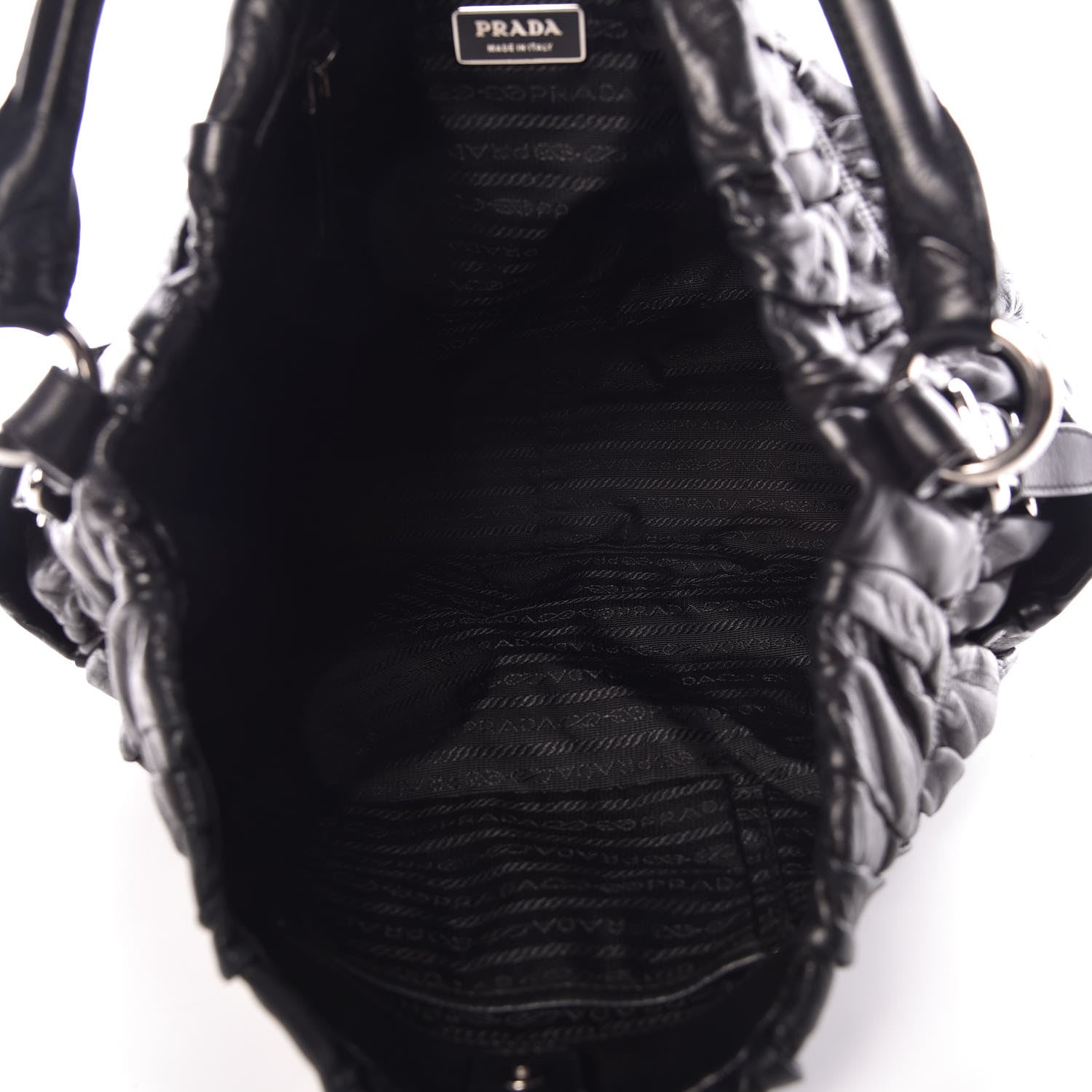 Prada Nappa Gaufre Hobo Black 7 of 10