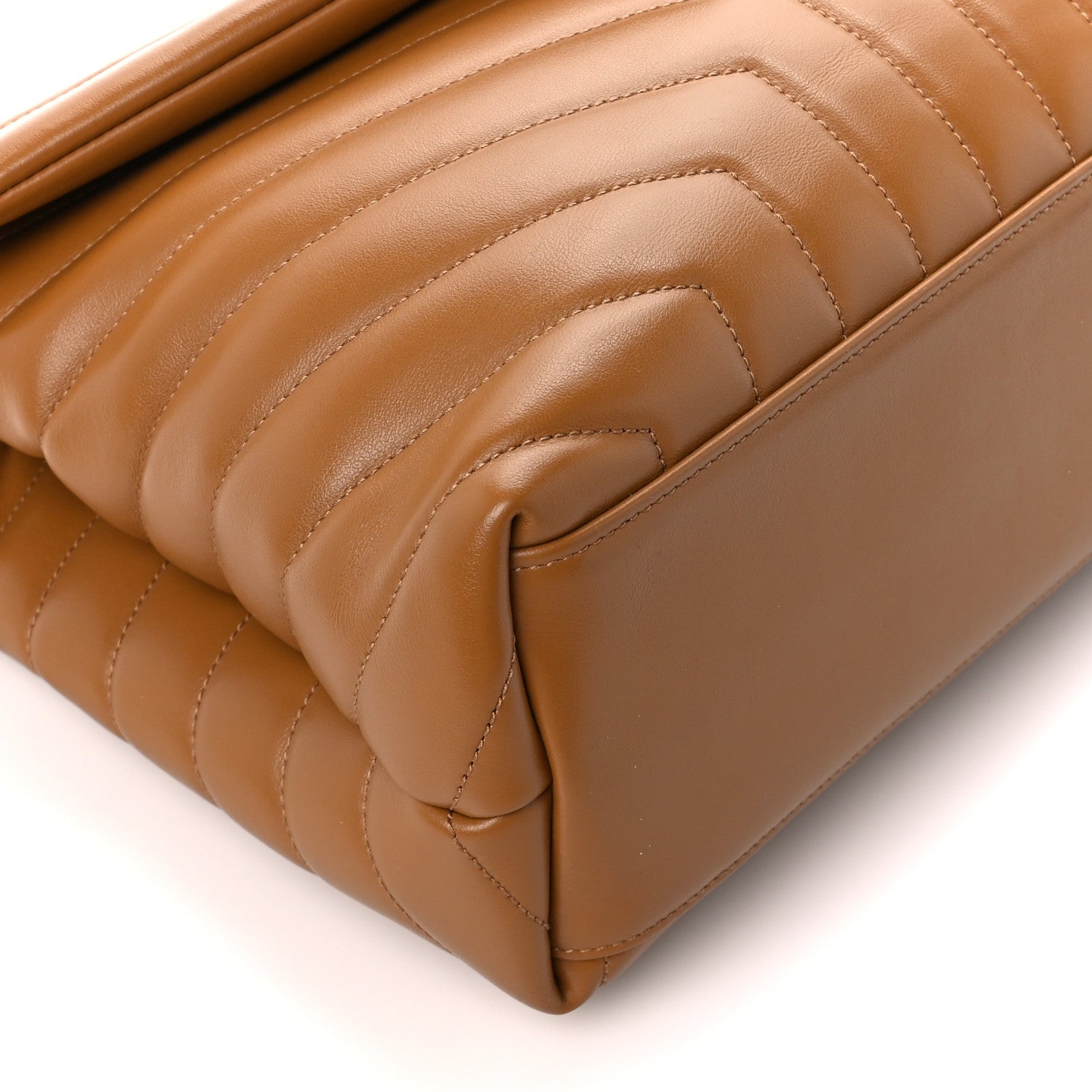 Saint Laurent Calfskin Y Quilted Monogram Medium Loulou Chain Satchel Dark Natural 10 of 12