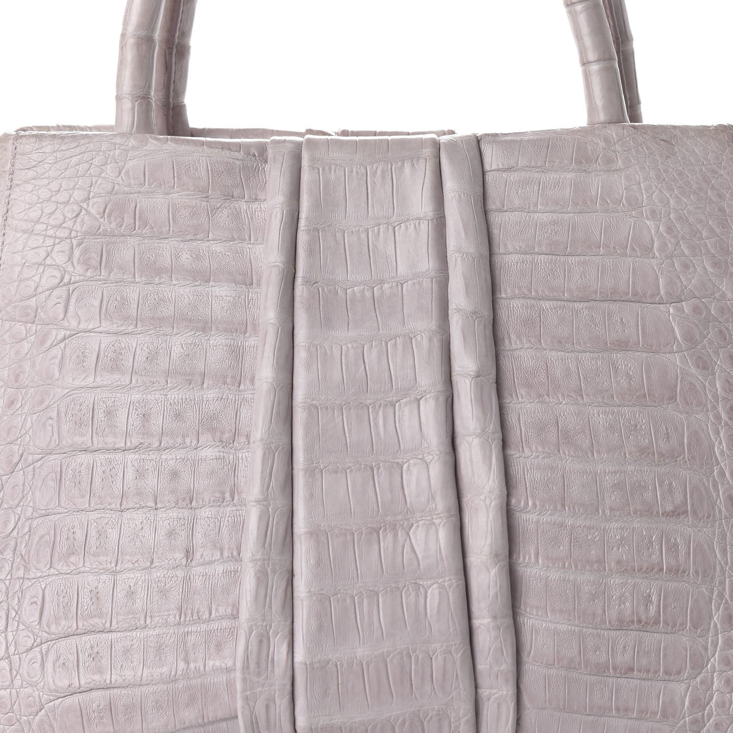 Crocodile Double Handle Satchel Light Pink