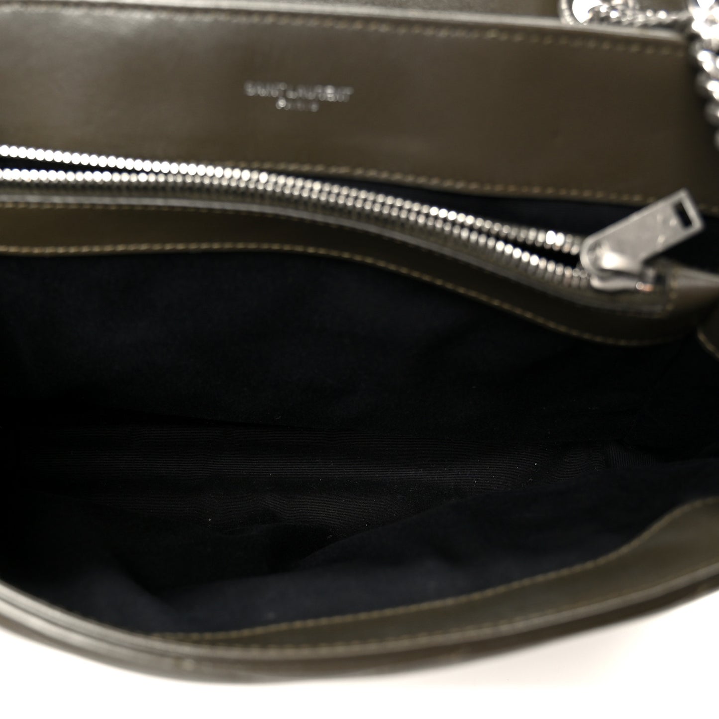 Calfskin Y Quilted Monogram Medium Loulou Chain Satchel Kaki Fonce