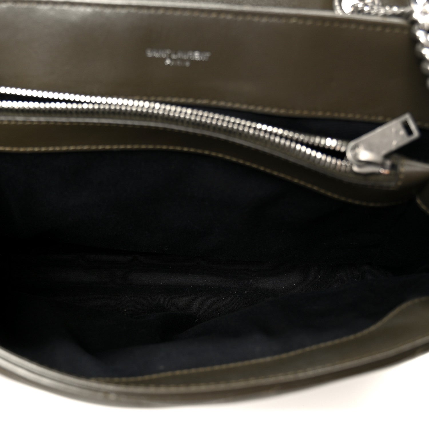 Saint Laurent Calfskin Y Quilted Monogram Medium Loulou Chain Satchel Kaki Fonce 5 of 11