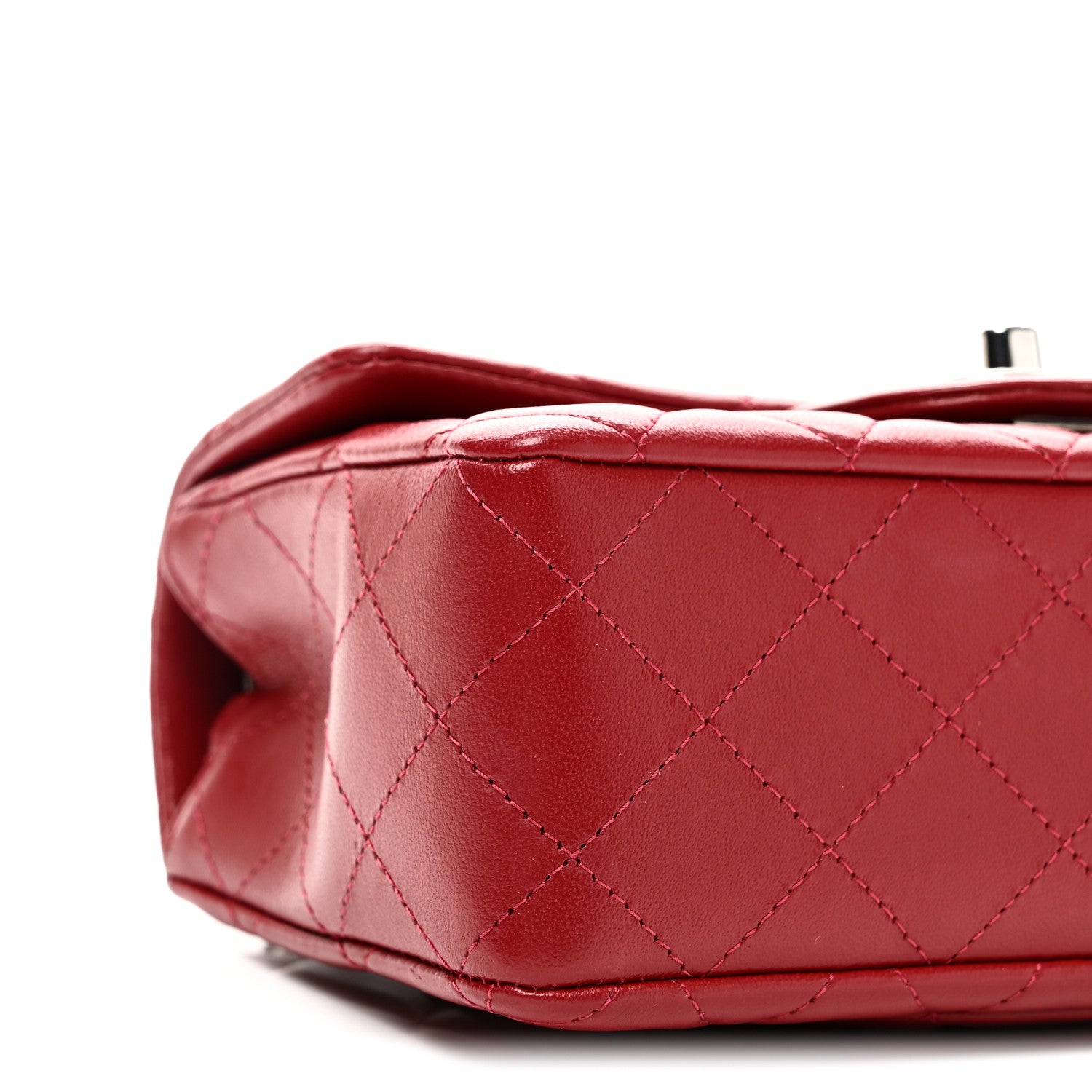 Chanel Lambskin Quilted Mini Rectangular Flap Red 9 of 11