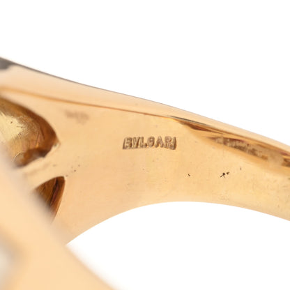 Bulgari 18K Yellow White Gold Garnet Roma Bombé Cocktail Ring 51 5.75 5 of 7