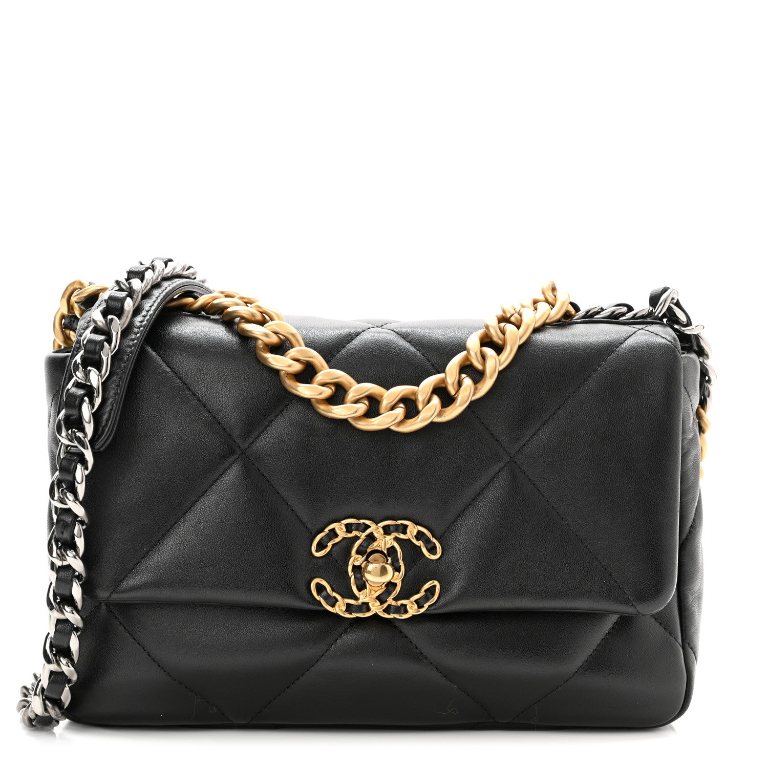 Chanel Lambskin Quilted Medium Chanel 19 Flap Black 1 of 10