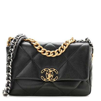 Chanel Lambskin Quilted Medium Chanel 19 Flap Black 1 of 10