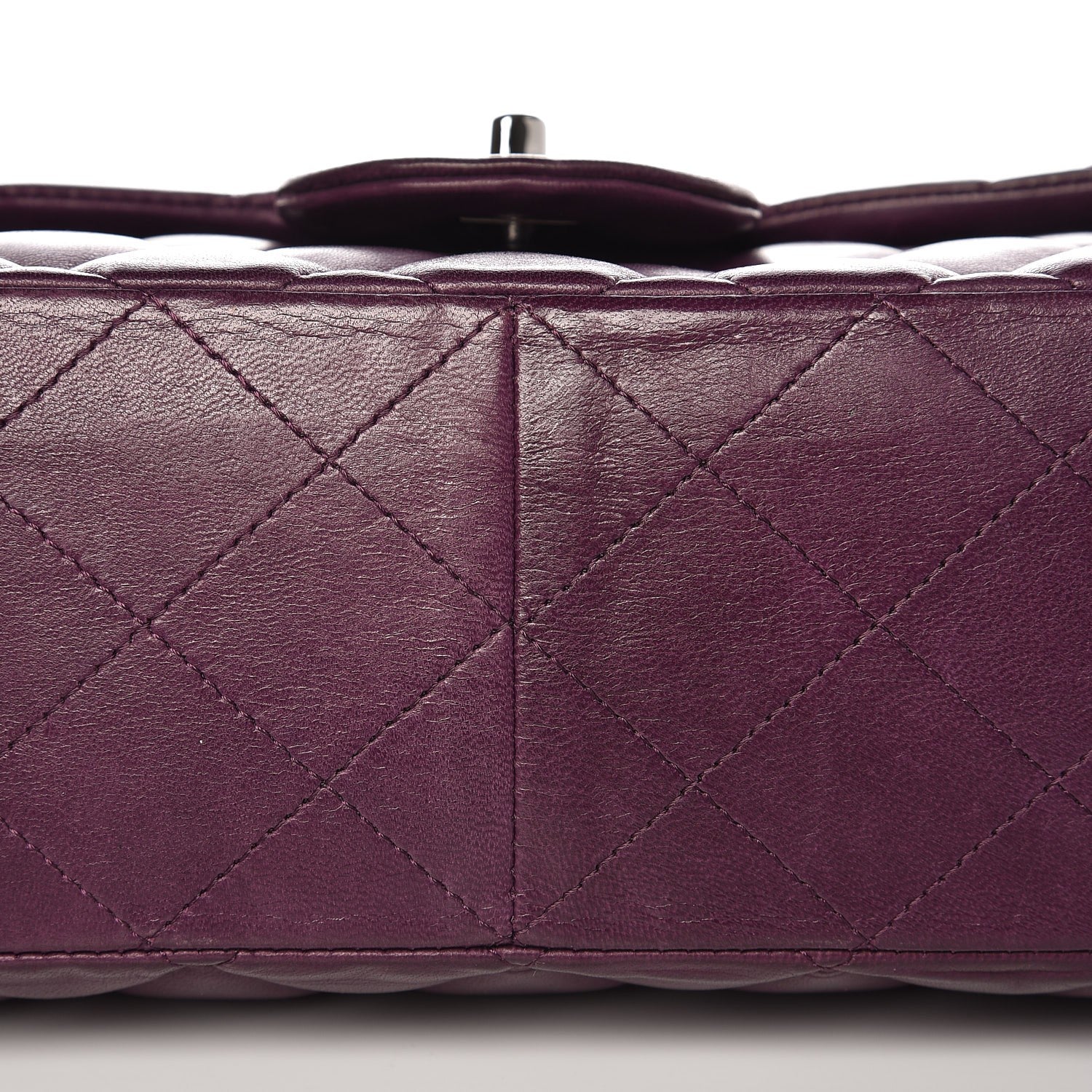 Chanel Lambskin Quilted Jumbo Single Flap Dark Violet 12 of 14
