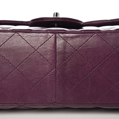 Chanel Lambskin Quilted Jumbo Single Flap Dark Violet 12 of 14