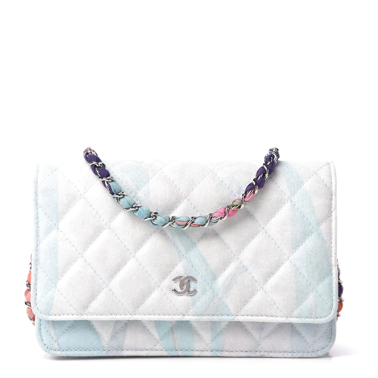Chanel Canvas Quilted Jungle Jeans Wallet on Chain WOC Multicolor 1 of 12