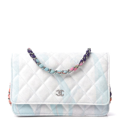 Chanel Canvas Quilted Jungle Jeans Wallet on Chain WOC Multicolor 1 of 12